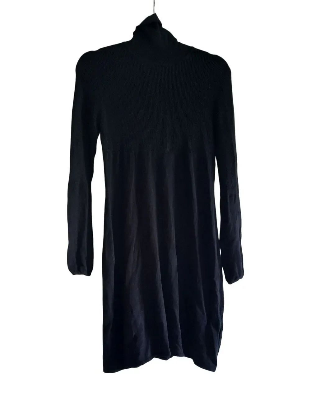 BCBGMaxAzria Black Long Sleeve Turtleneck Dress